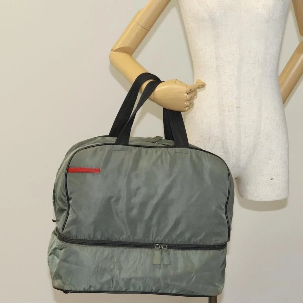 PRADA Sports Boston Bag Nylon Gray Silver Auth bs27925 - Picture 14 of 16
